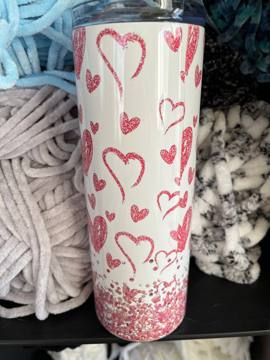 Glitter Hearts Tumbler